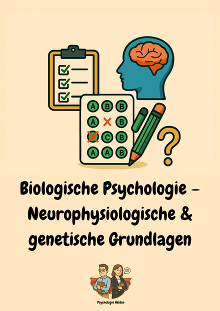 Biologische Psychologie – Neurophysiologische, endokrinologische & genetische Grundlagen psychologischer Prozesse – Lernskript Psychologie-Master