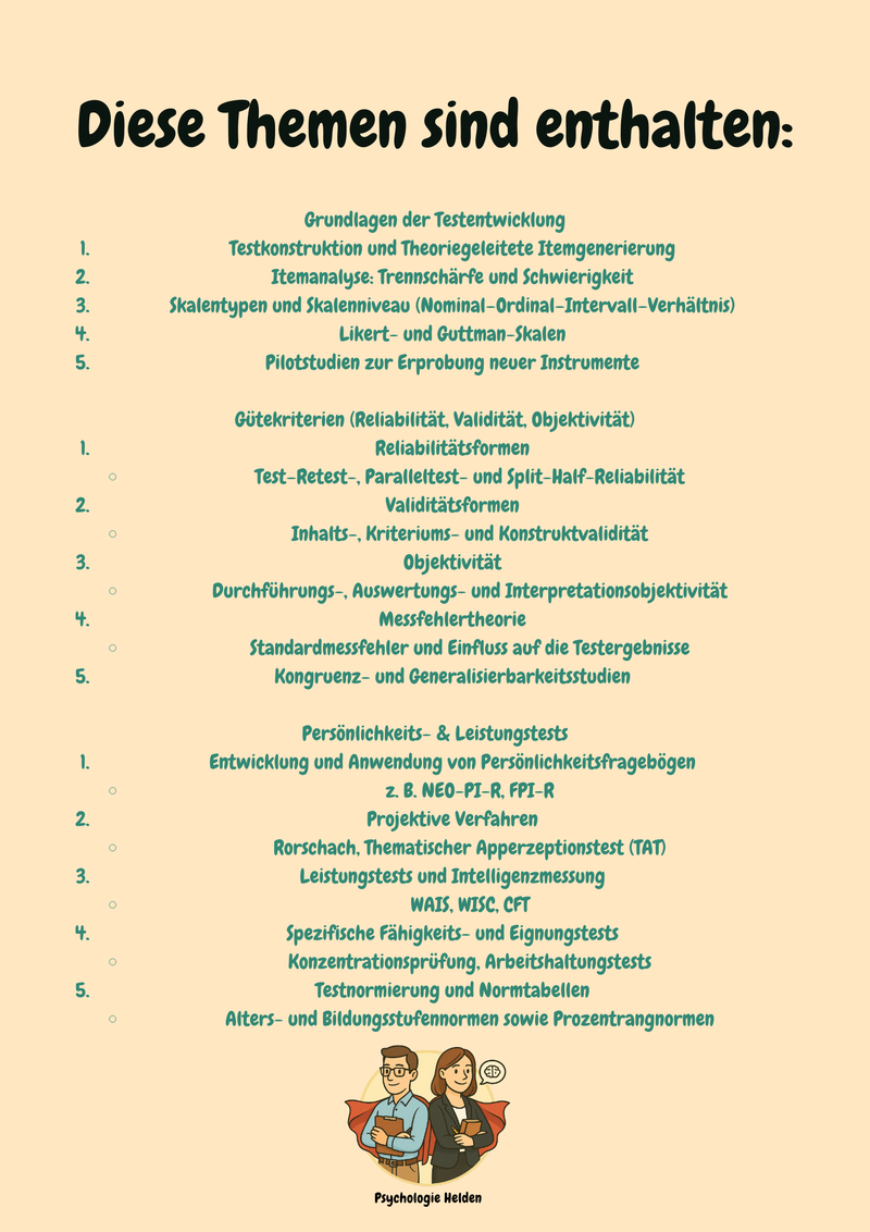 Testtheorie & Psychologische Diagnostik mit Gütekriterien, Diagnostikmethoden & Praxisbeispielen Bild 2
