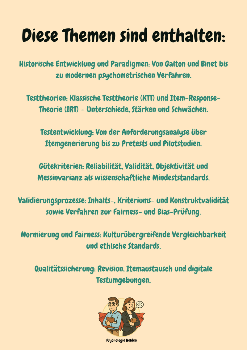 Theoretische Grundlagen, methodische Standards und psychometrische Validierungsprozesse in der psychologischen Diagnostik und Testkonstruktion Bild 2