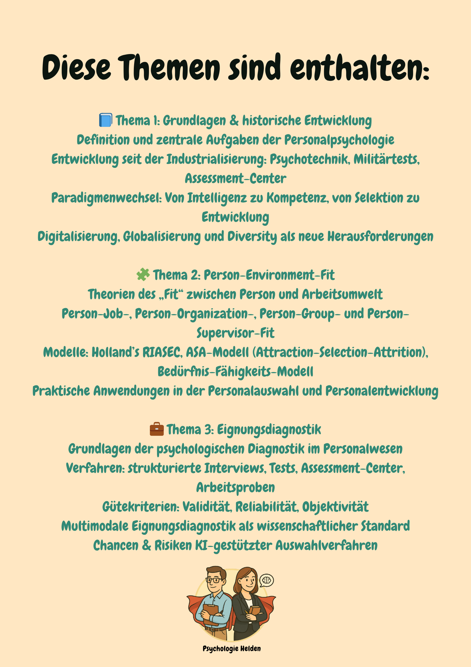 Personalpsychologie – Eignungsdiagnostik & Personalentwicklung