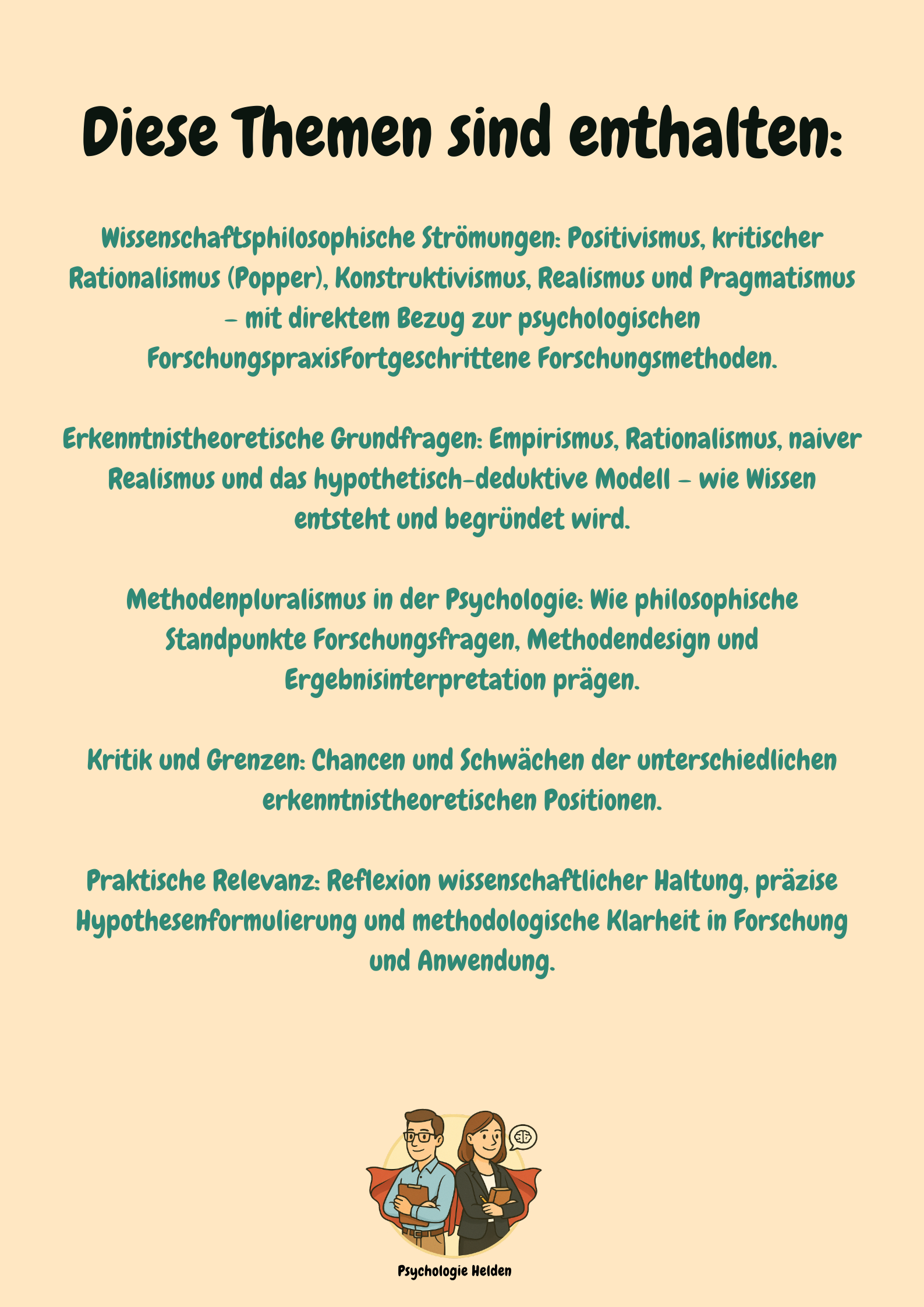 Psychologische Forschungsmethodik – Philosophie der Wissenschaft & Erkenntnistheorie