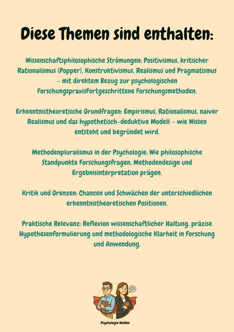 Psychologische Forschungsmethodik – Philosophie der Wissenschaft & Erkenntnistheorie Bild 2