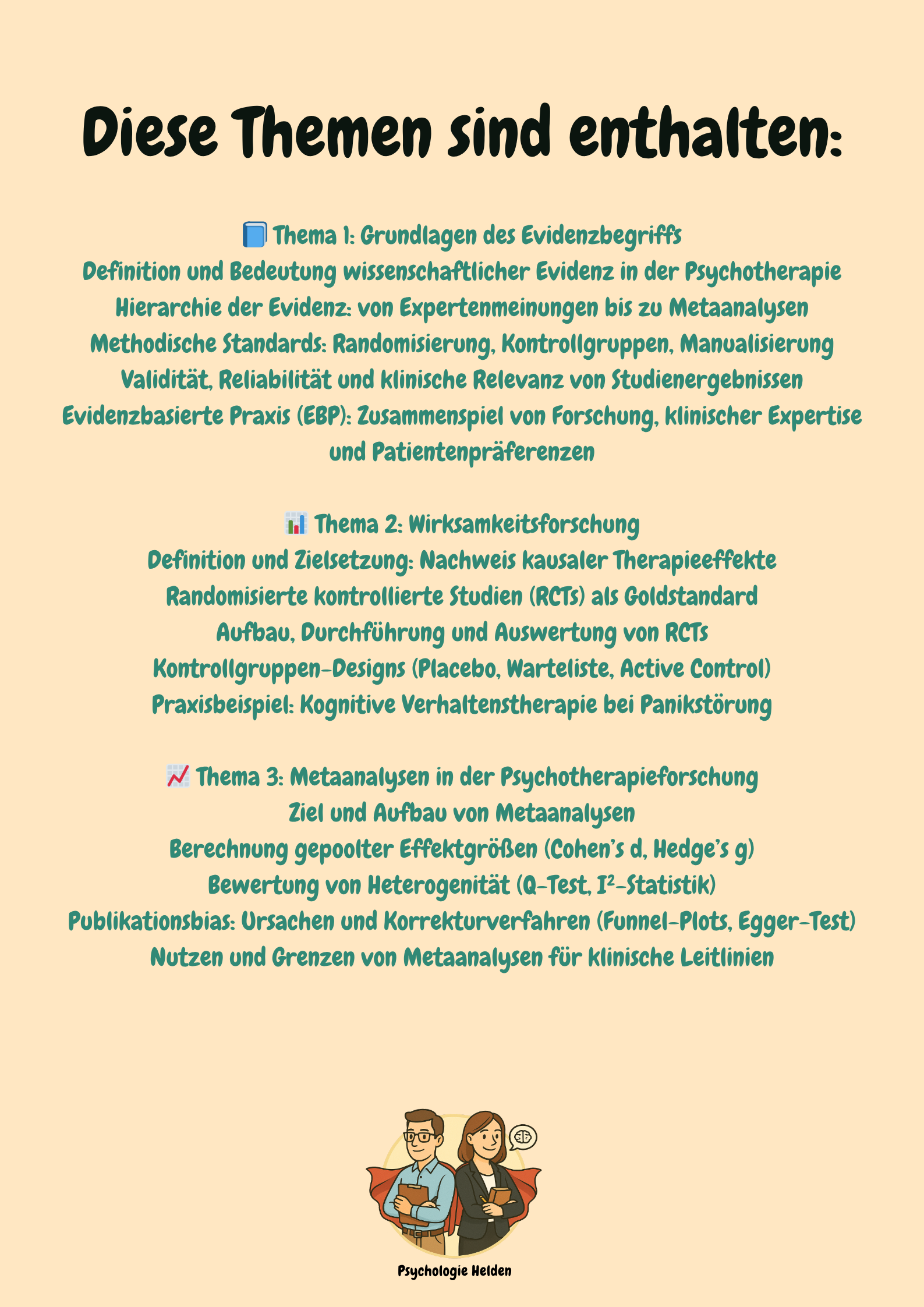Evidenzbasierte psychotherapeutische Verfahren & Interventionsansätze
