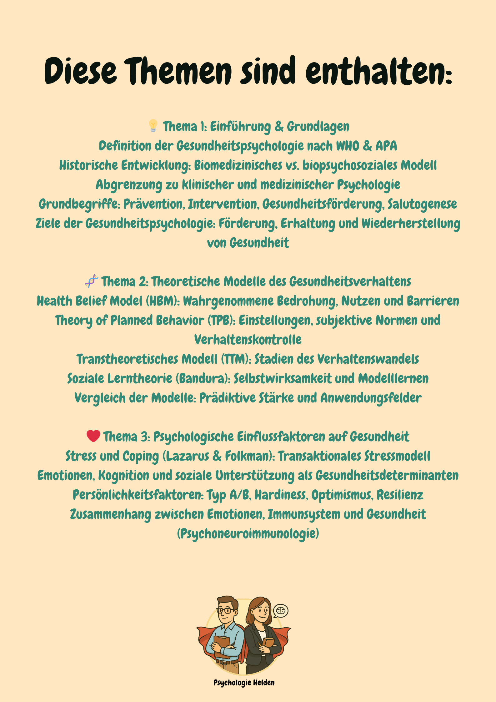 Gesundheitspsychologie – Prävention, Modelle & Interventionen
