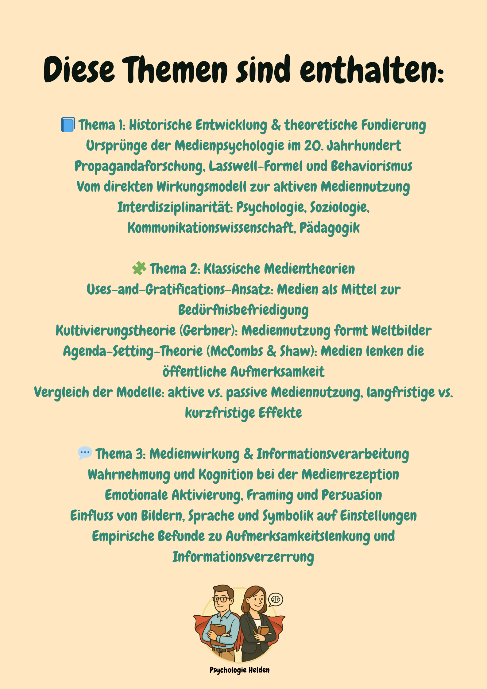 Medien- & Kommunikationspsychologie – Theorien & Medienwirkung