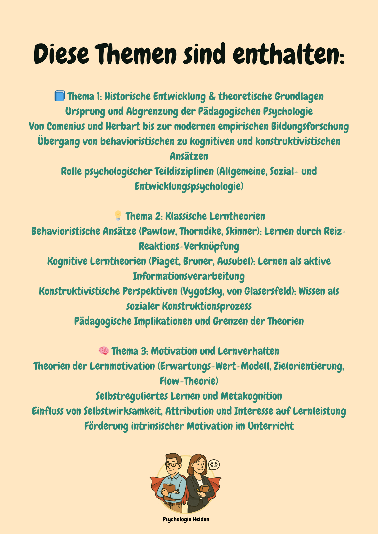 Pädagogische Psychologie – Lerntheorien & Instruktionsdesign