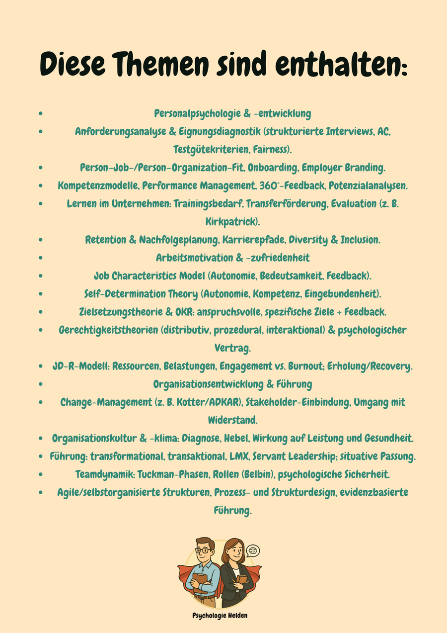 Arbeits-, Organisations- & Wirtschaftspsychologie mit Lernskripten verstehen – Bachelor Psychologie Vorschau 2