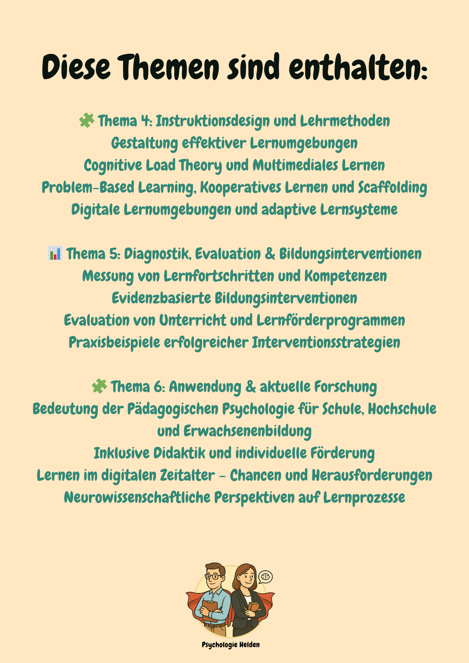 Pädagogische Psychologie – Lerntheorien & Instruktionsdesign