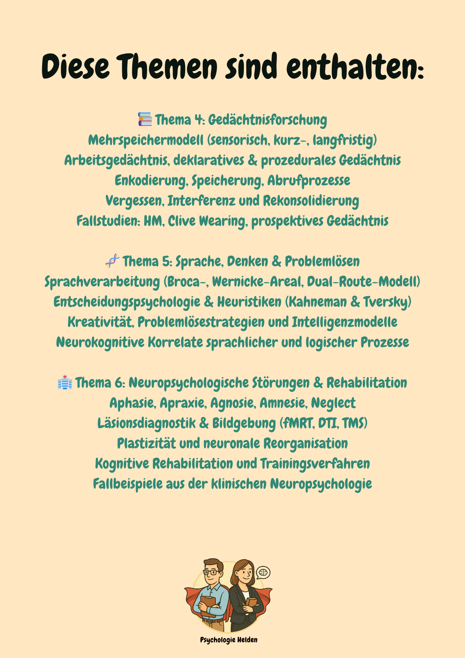 Kognitive & Klinische Neuropsychologie – Denken, Gedächtnis & Gehirn