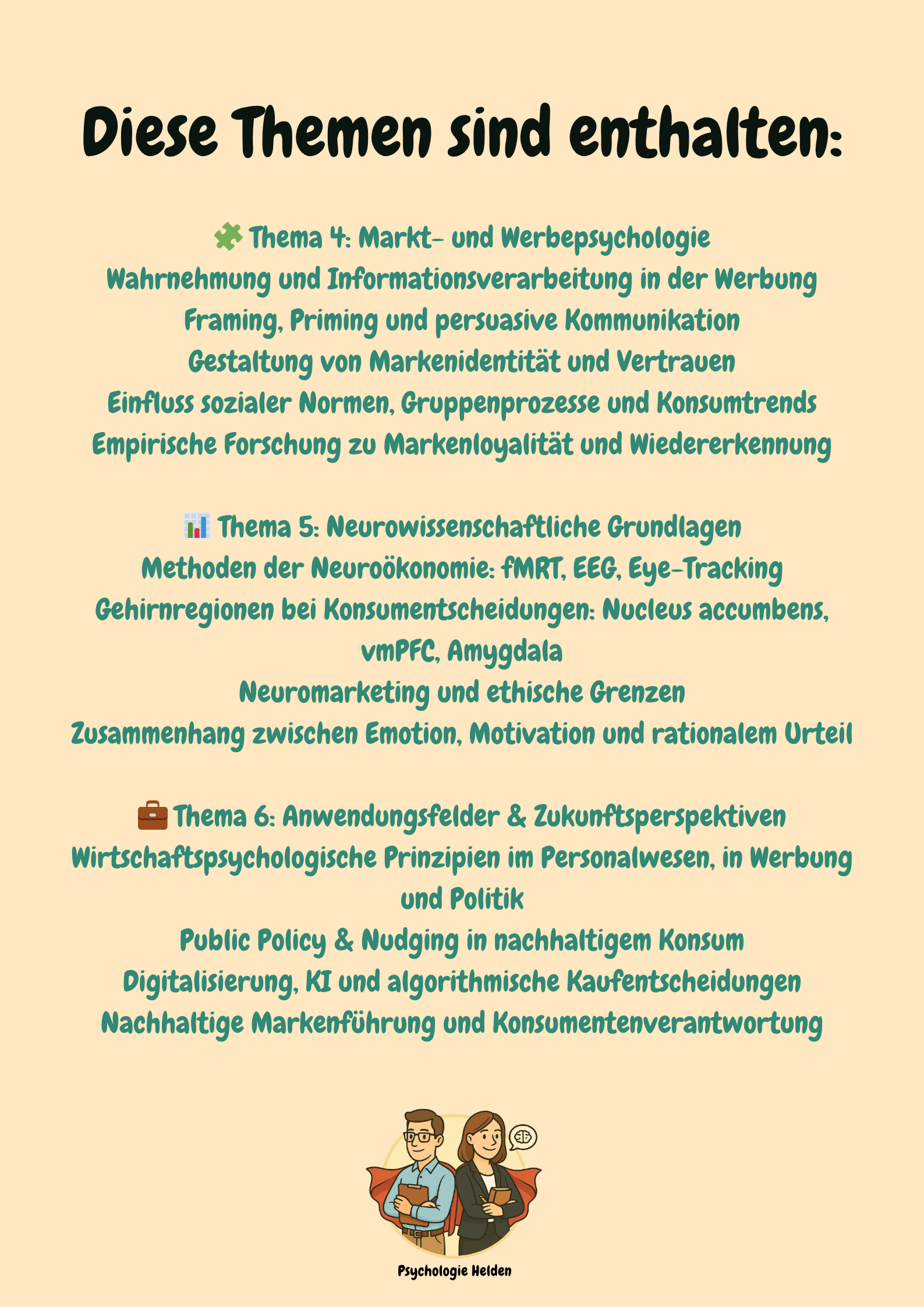 Wirtschafts- & Konsumentenpsychologie – Verhalten & Neuromarketing