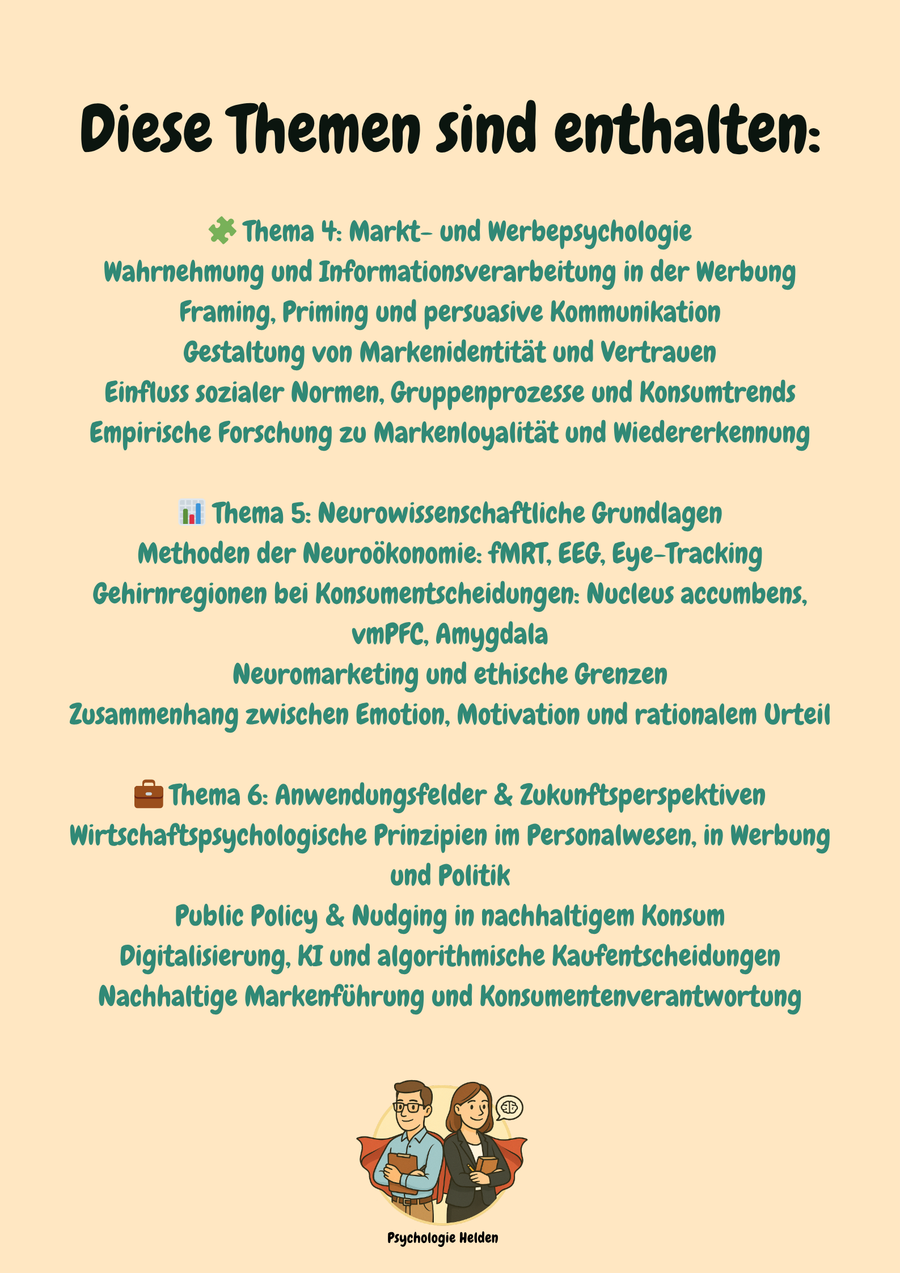 Wirtschafts- & Konsumentenpsychologie – Verhalten & Neuromarketing – Bild 3