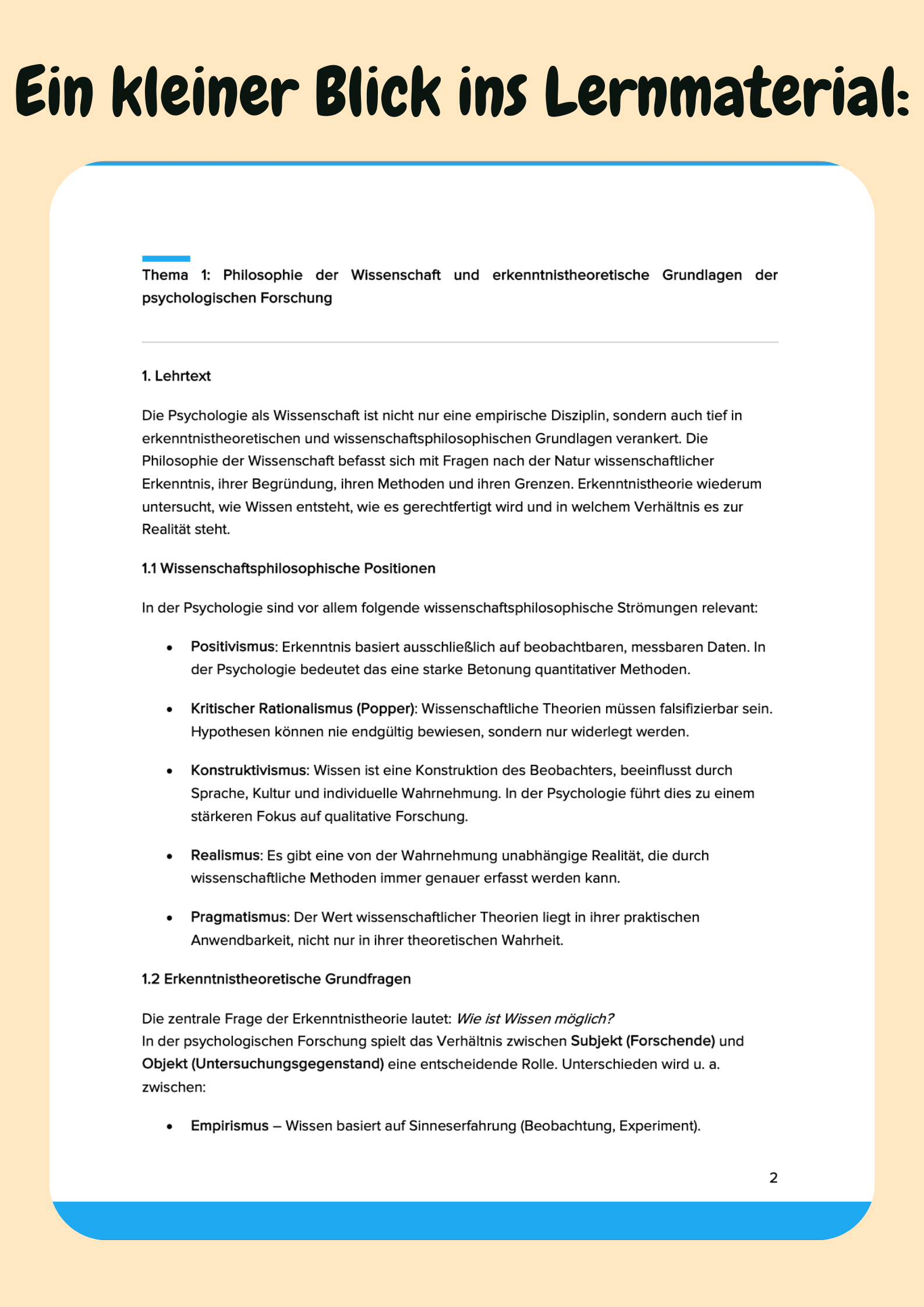 Psychologische Forschungsmethodik – Philosophie der Wissenschaft & Erkenntnistheorie Großansicht 7