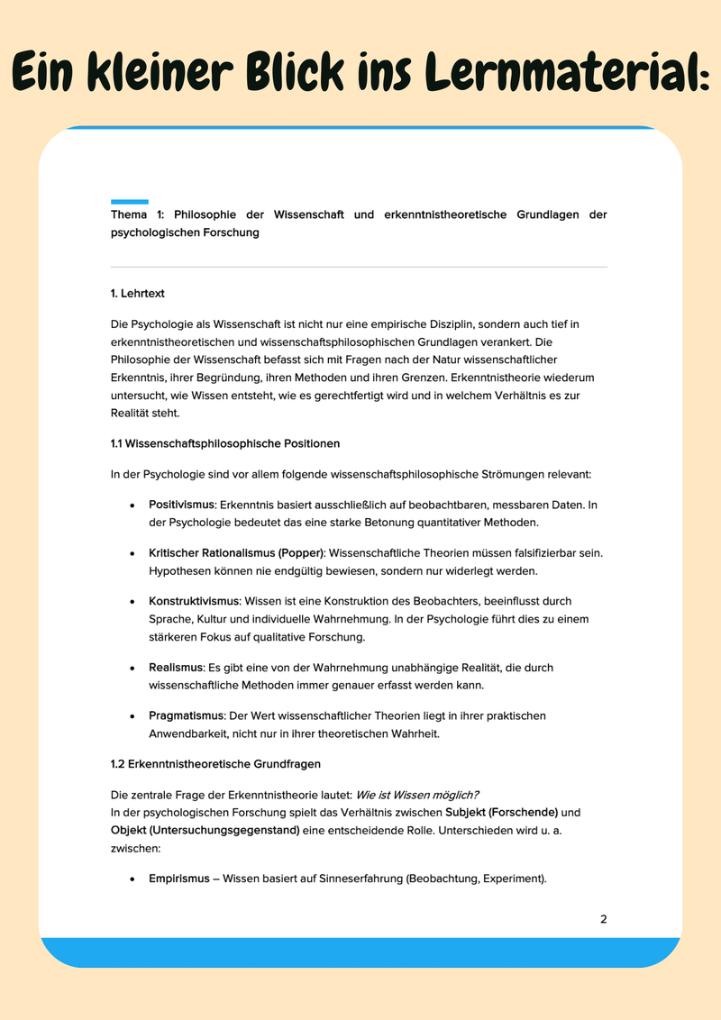 Psychologische Forschungsmethodik – Philosophie der Wissenschaft & Erkenntnistheorie Bild 7