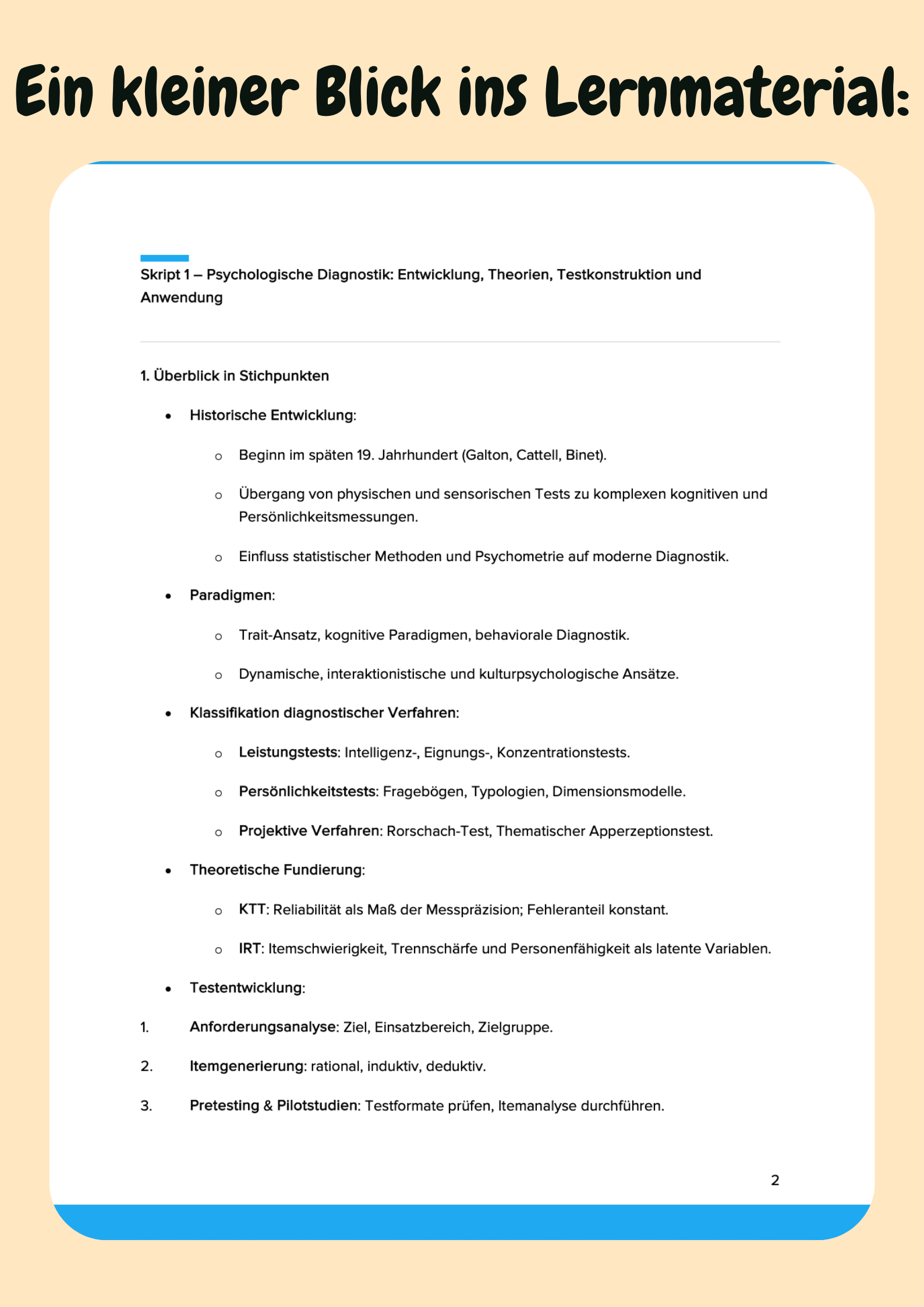 Methodische Standards & Validierungsprozesse in der Psychologie