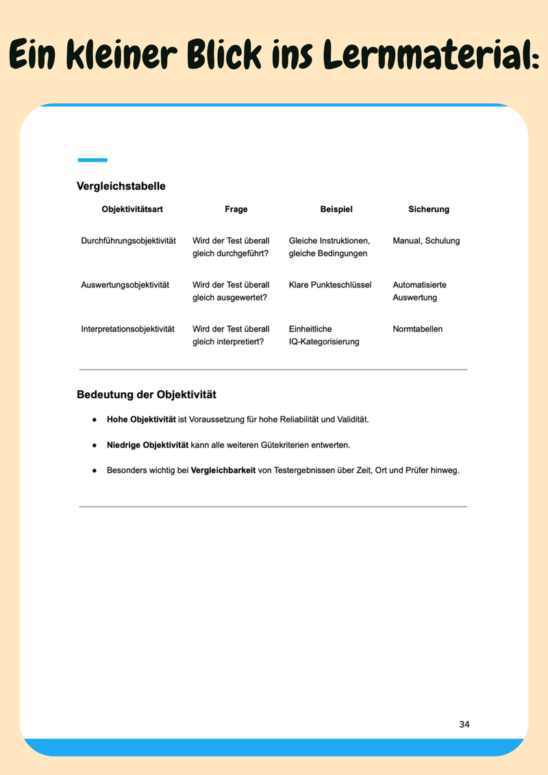 Testtheorie & Psychologische Diagnostik mit Gütekriterien, Diagnostikmethoden & Praxisbeispielen Bild 6