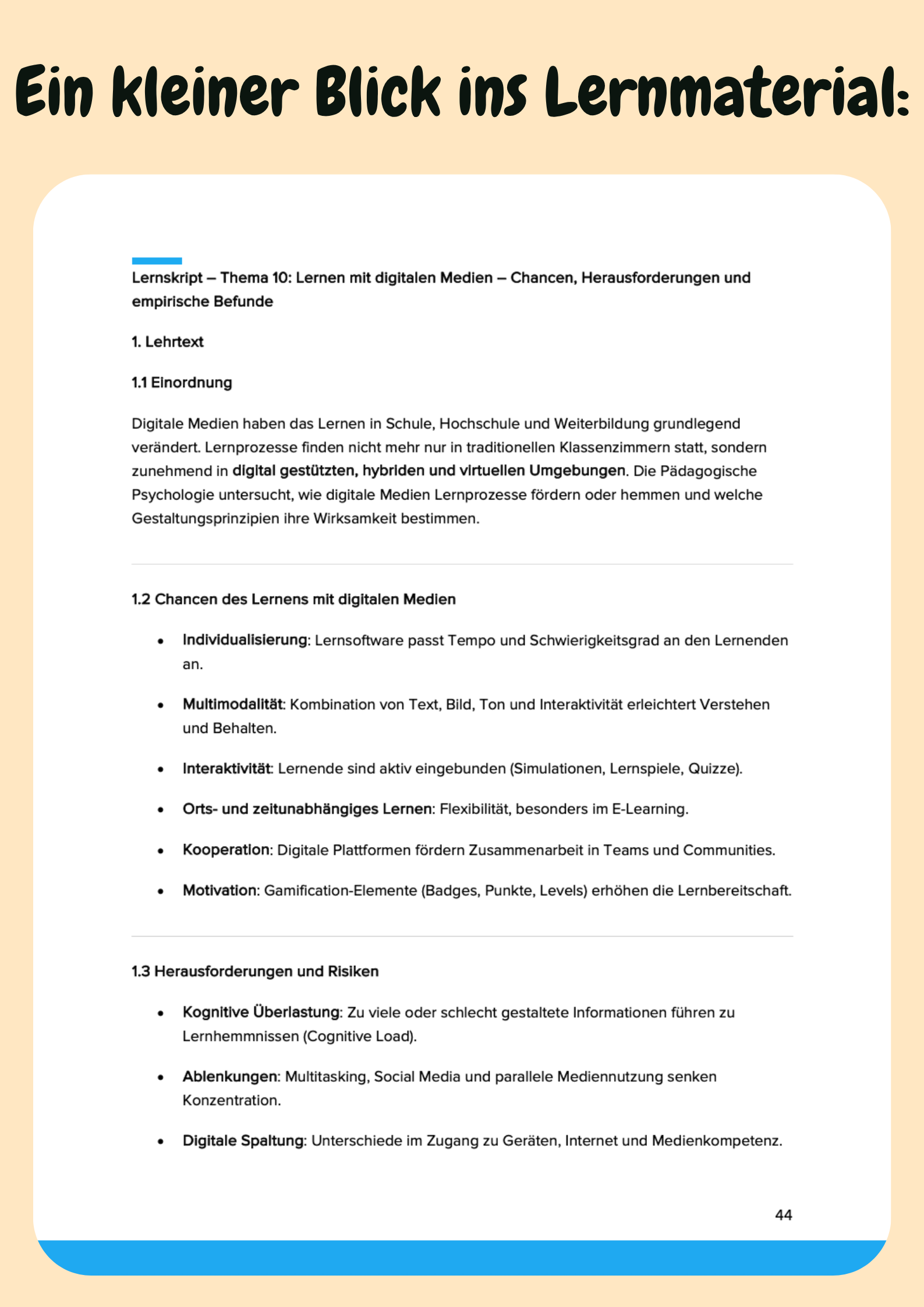 Pädagogische Psychologie – Lerntheorien & Instruktionsdesign – Großansicht 6