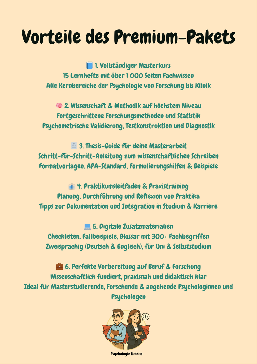 Premiumkurs Master Psychologie – Komplettpaket mit Thesis-Guide & Praktikum – Bild 2